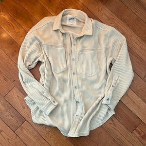 NWOT Aerie Waffle Shacket XS Beige